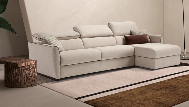 Dienne zetelbed Fellini met longchair/ingebouwde relax - 0